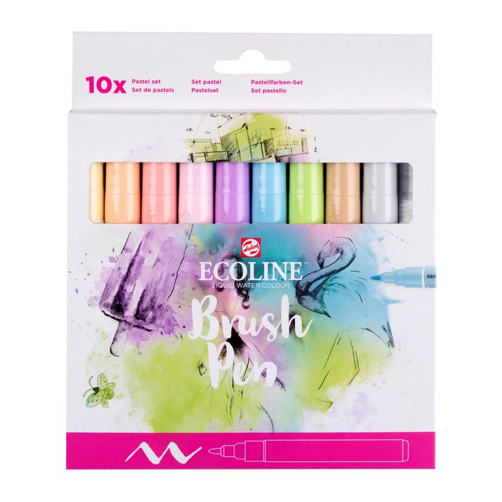 Royal Talens Ecoline Brush Pen set Pastel, 10 stuks