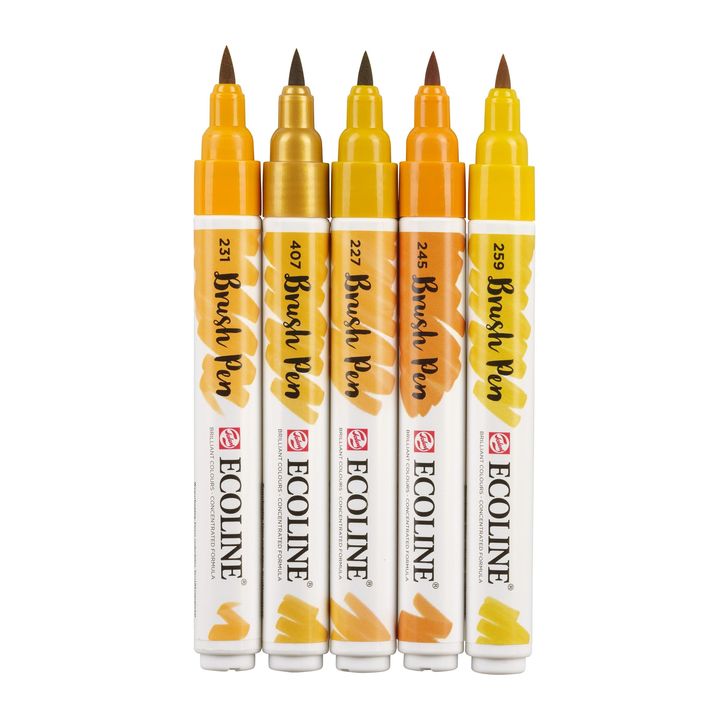 Royal Talens Ecoline Brush Pen set Earth, 5 stuks – afbeelding 3