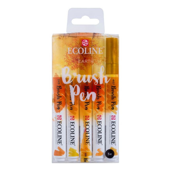 Royal Talens Ecoline Brush Pen set Earth, 5 stuks