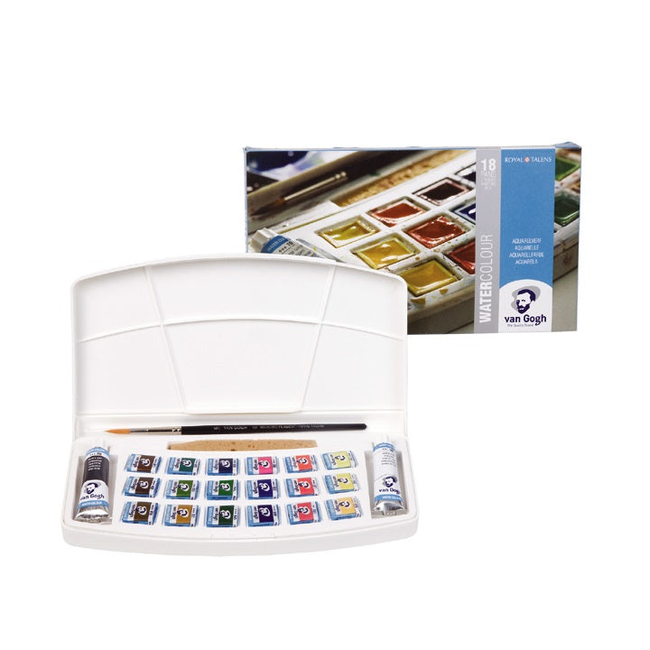 Van Gogh aquarelverf set 18 napjes + 2 tubes van 10 ml
