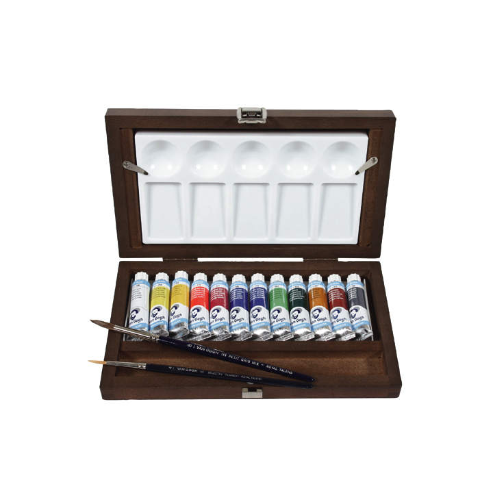 Van Gogh aquarelverfset 12 × 10 ml met penselen en palet