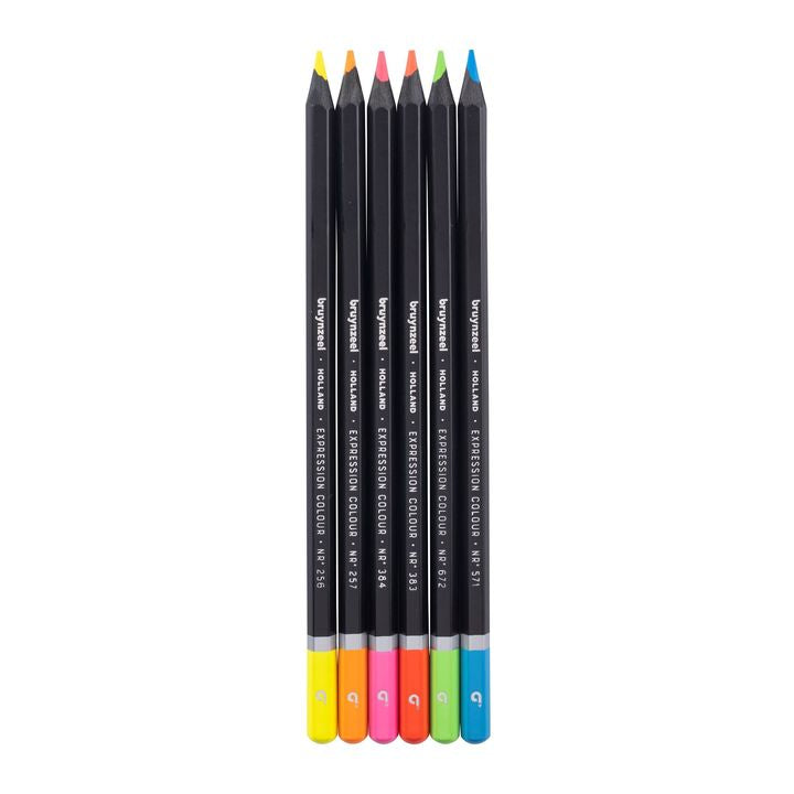 Bruynzeel kleurpotloden in neonkleuren, set van 6 in blik – afbeelding 2