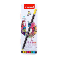 Bruynzeel kleurpotloden in neonkleuren, set van 6 in blik