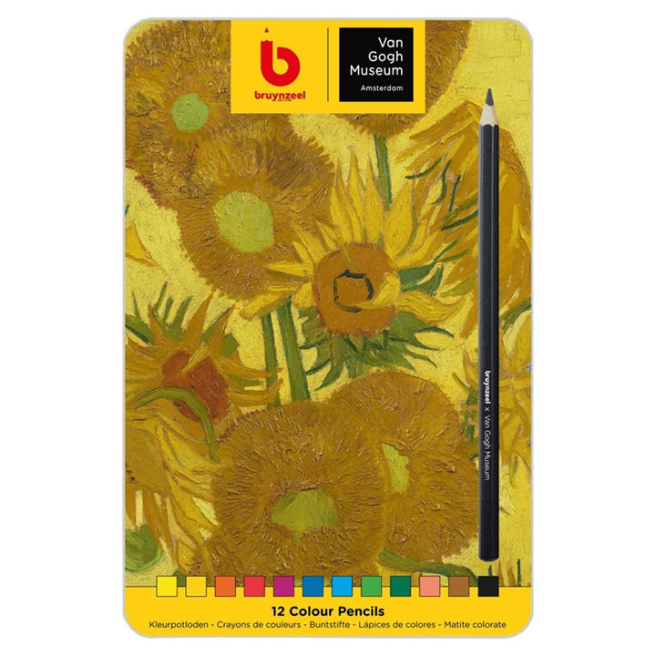 Bruynzeel kleurpotloden Van Gogh Museum Zonnebloemen, 12 in blik