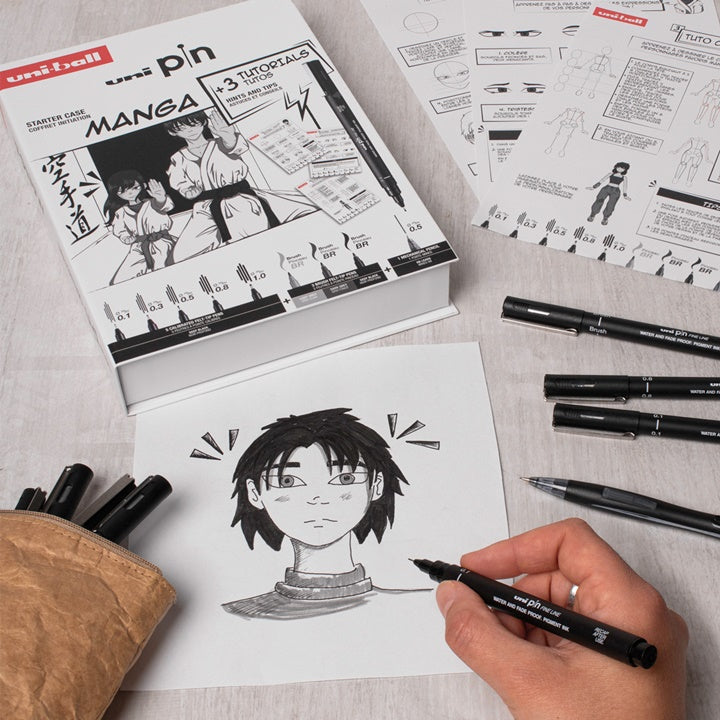 Uni Pin Starter Case Manga fineliner set, 9-delig – afbeelding 2