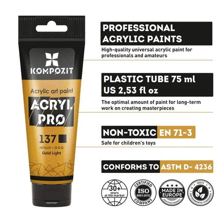 ACRYL PRO METALLIC Acrylic Paint Set 12x75 ml — image 4