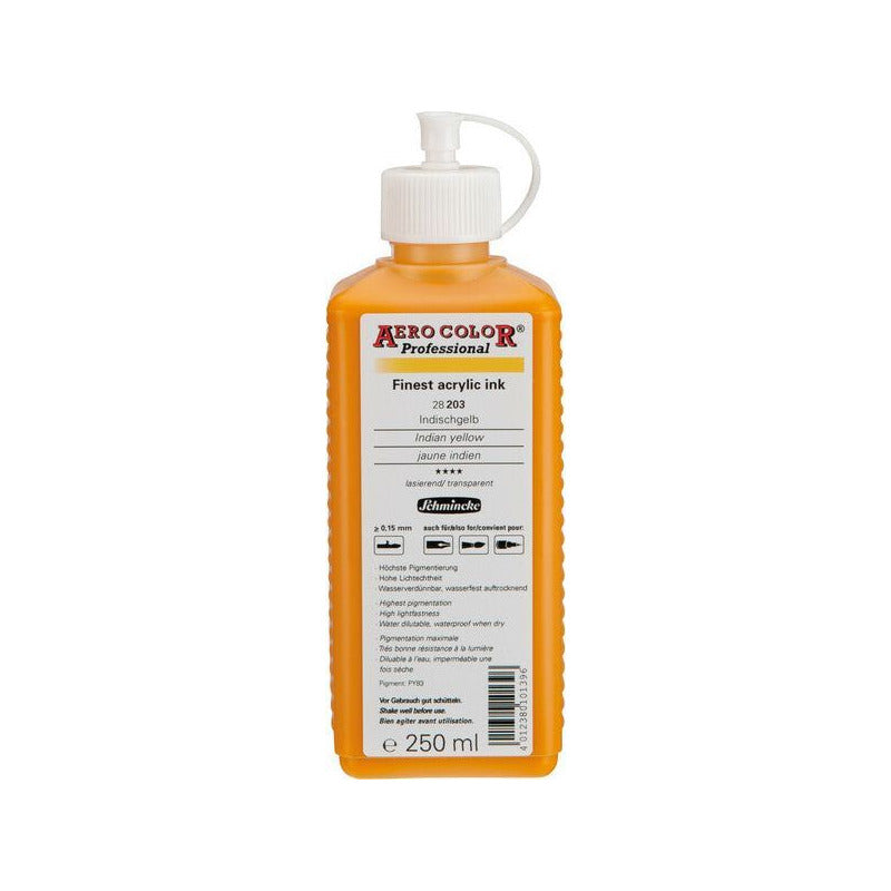 Acrylic Ink Schmincke AERO COLOR Professional 250 ml – 203 Indian yellow