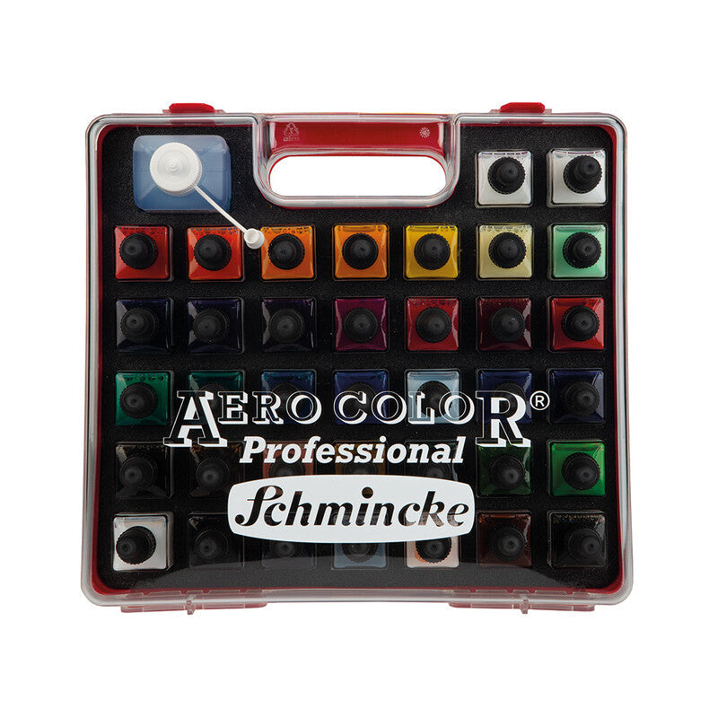 Acrylic Ink Set Schmincke AERO COLOR 37 x 28 ml + AERO CLEAN RAPID Cleaner