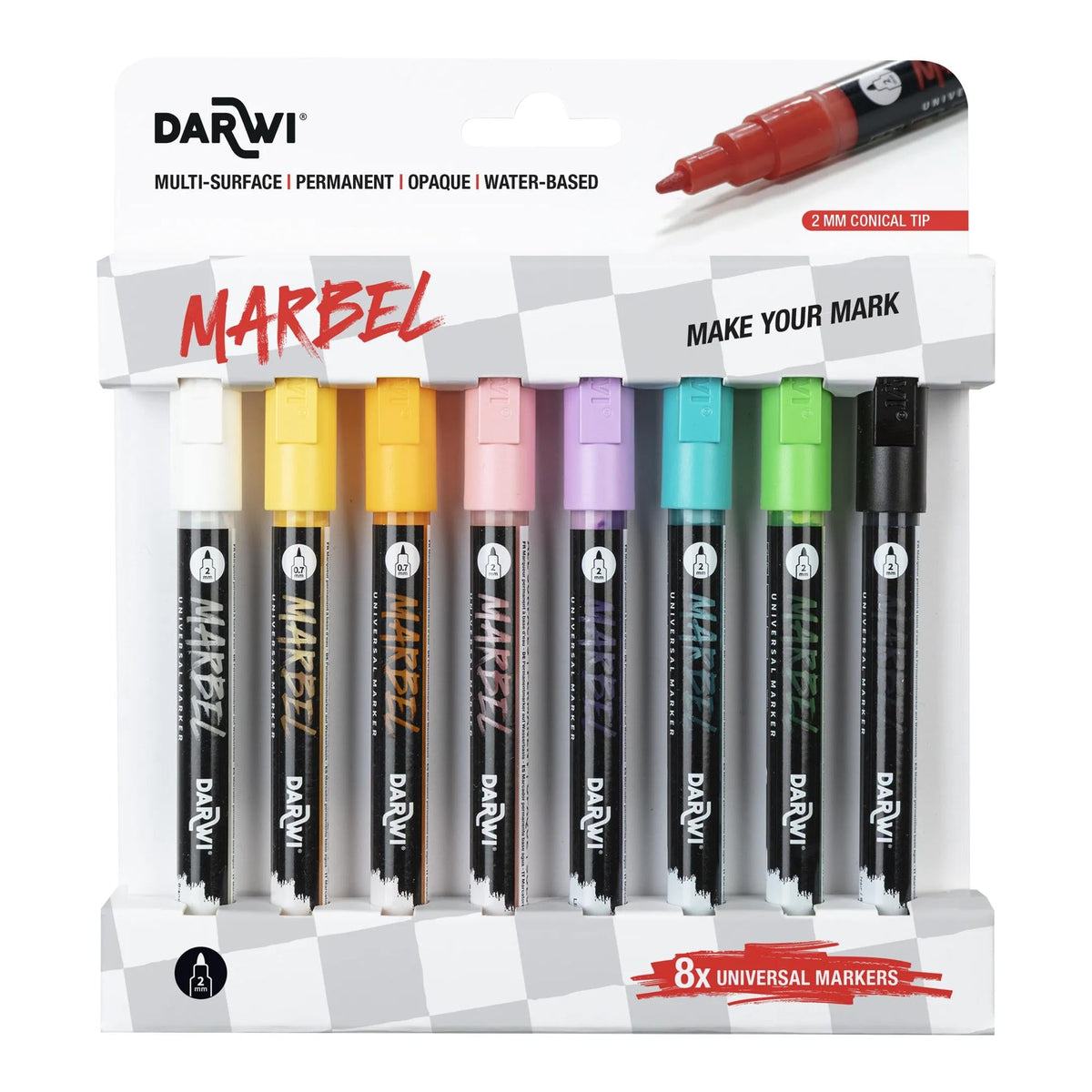 Acrylic marker set DARWI Marbel 2 mm Light