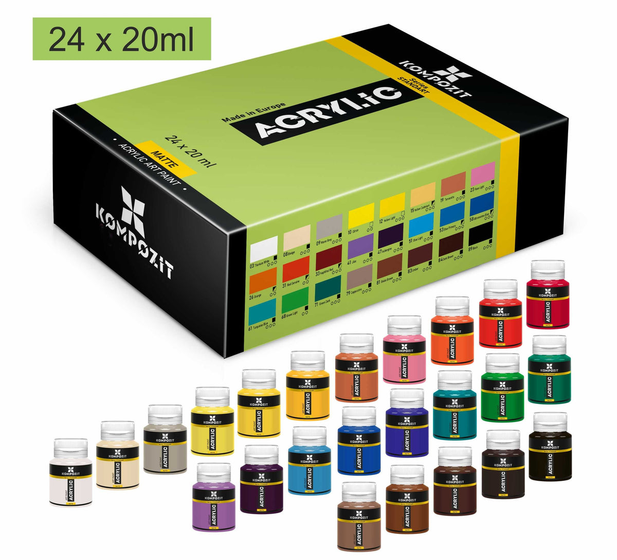 Acrylic Paint Set Kompozit STANDART 24 x 20 ml