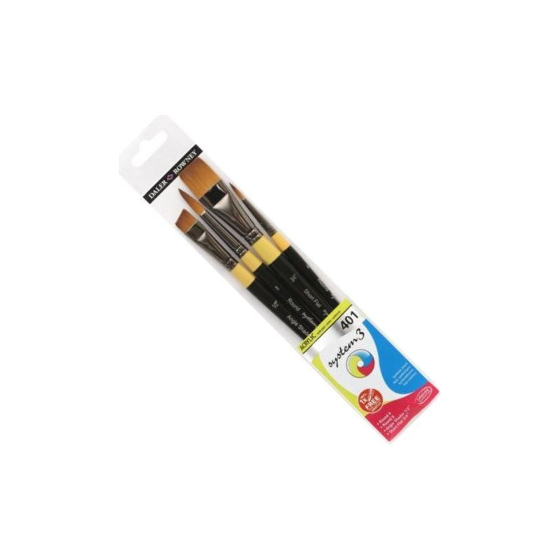 Acrylpenselenset Daler-Rowney System3 SH 401, 4 penselen