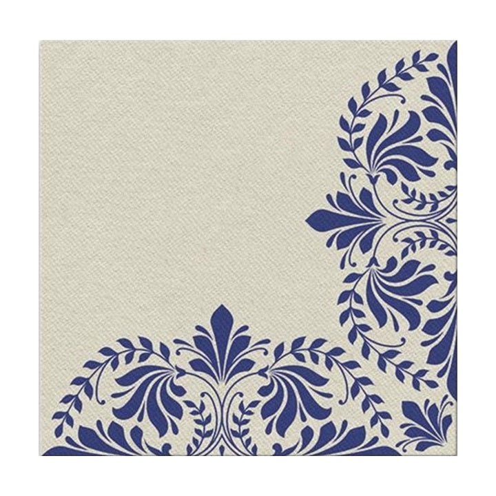 AIRLAID Nonwoven Fabric Napkins, Blue Ornament, 1 pc
