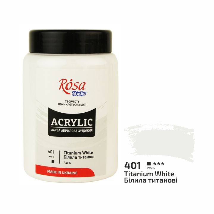 ROSA Studio acrylverf 400 ml – titaanwit en zwart