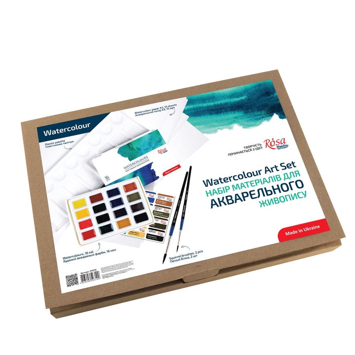 ROSA Studio aquarelverfset met penselen en aquarelpapier – afbeelding 3