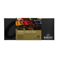 Rembrandt aquarelverf in napjes, metalen kist met penseel – afbeelding 3