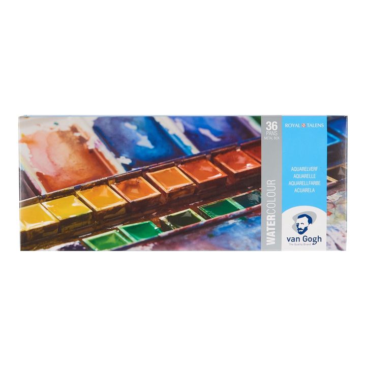 Van Gogh aquarelverf in blik, 12 tot 48 napjes met penseel – afbeelding 4