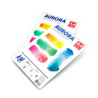 AURORA aquarelblok Hot Press met spiraal – 12 vel, 300 g/m²