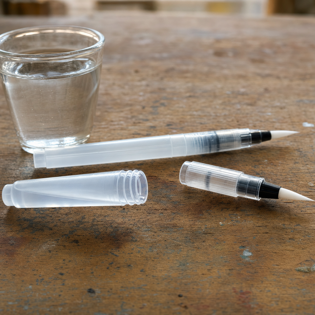 Waterpenseel met watertank voor aquarel, 14,5–15 cm – afbeelding 3