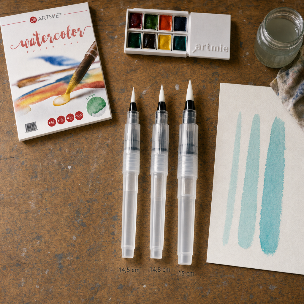 Waterpenseel met watertank voor aquarel, 14,5–15 cm