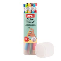 APLI Color Click kleurpotloden met drukmechanisme, 12 stuks
