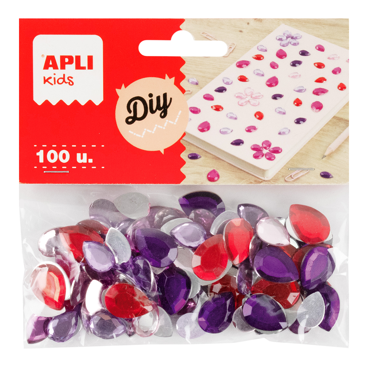 APLI decoratiesteentjes van acryl, 100 stuks – Druppels