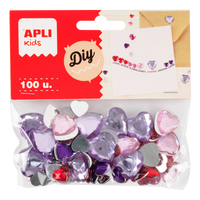 APLI decoratiesteentjes van acryl, 100 stuks – Hartjes