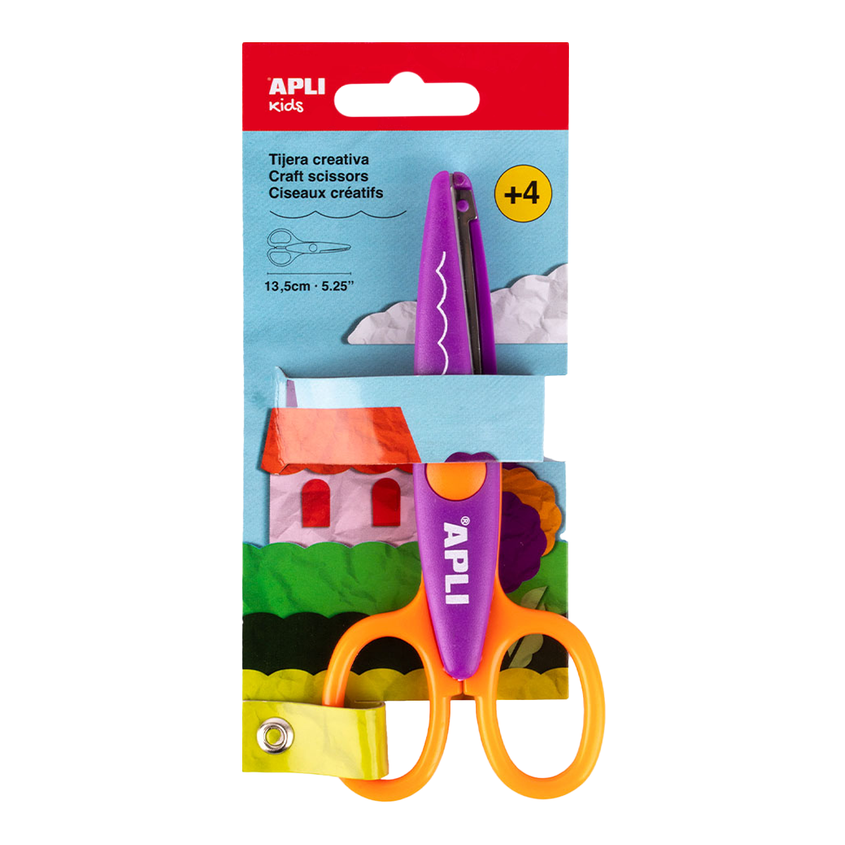 APLI figuurschaar 13,5 cm met ronde punt, symmetrisch – Boogjes