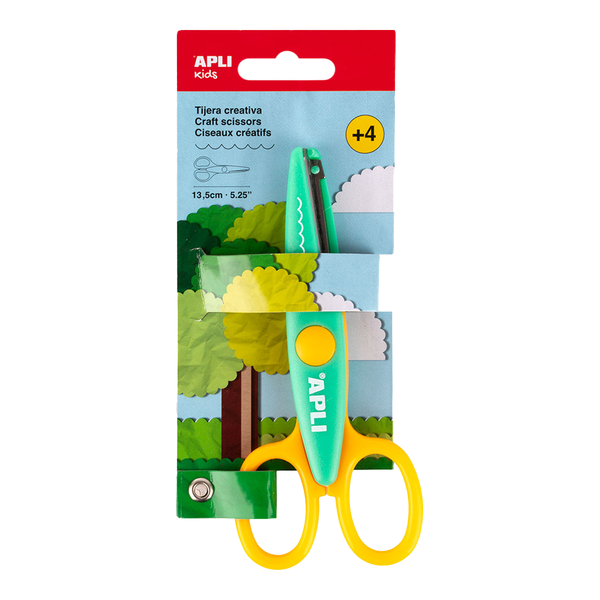 APLI figuurschaar 13,5 cm met ronde punt, symmetrisch – Golfjes
