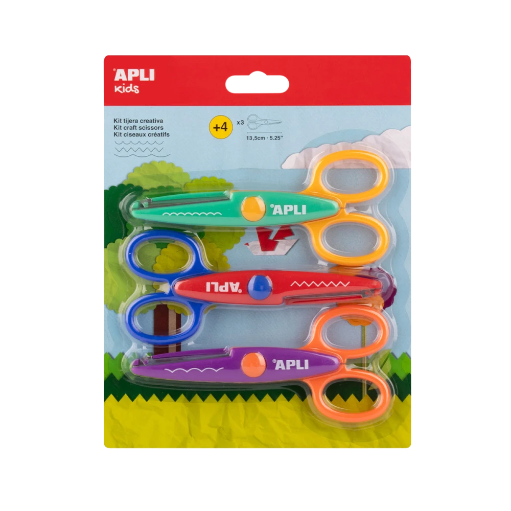APLI figuurschaar 13,5 cm met ronde punt, symmetrisch