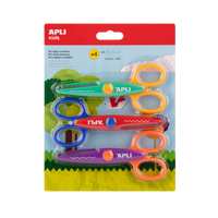 APLI figuurschaar 13,5 cm met ronde punt, symmetrisch – Set van 3 stuks