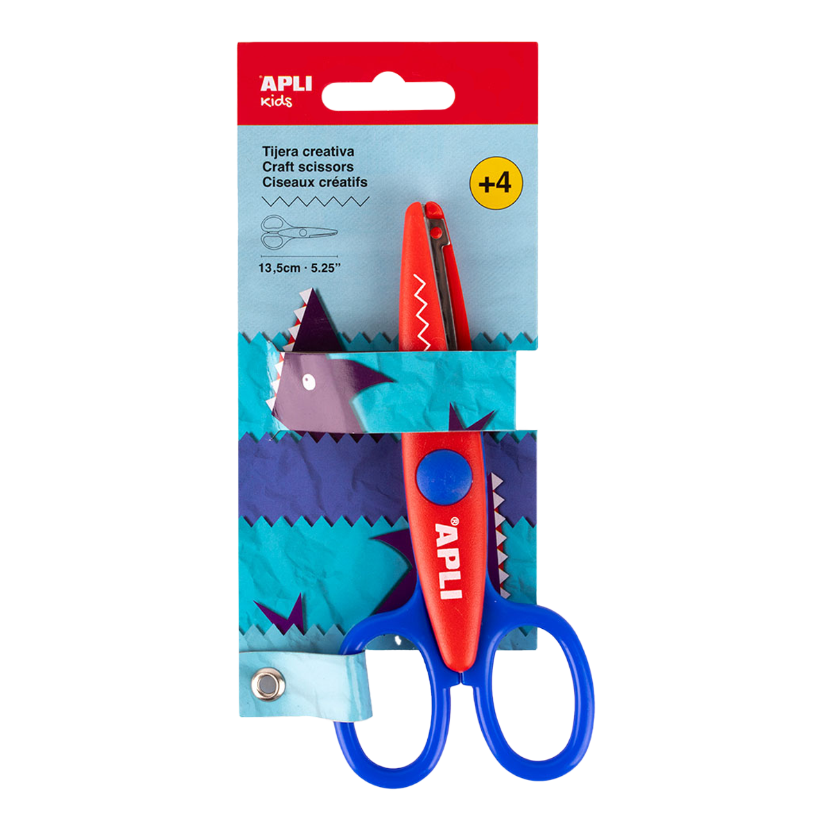 APLI figuurschaar 13,5 cm met ronde punt, symmetrisch – Tandjes