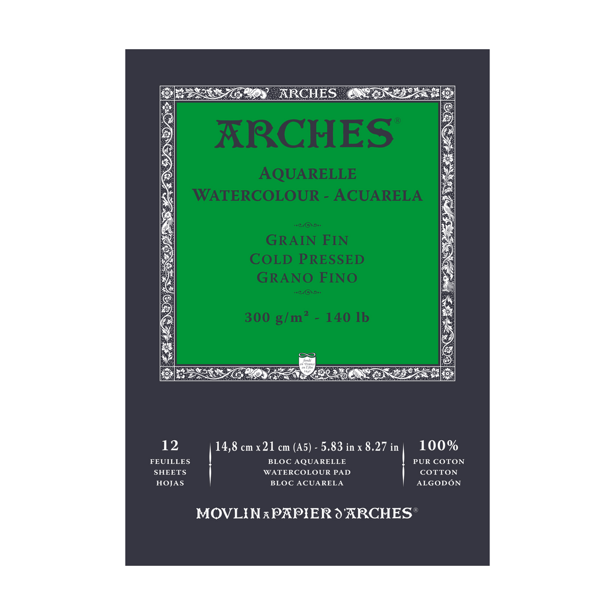 Aquarelblok Arches Aquarelle koudgeperst 300 g/m², 12 vel, A5–A3