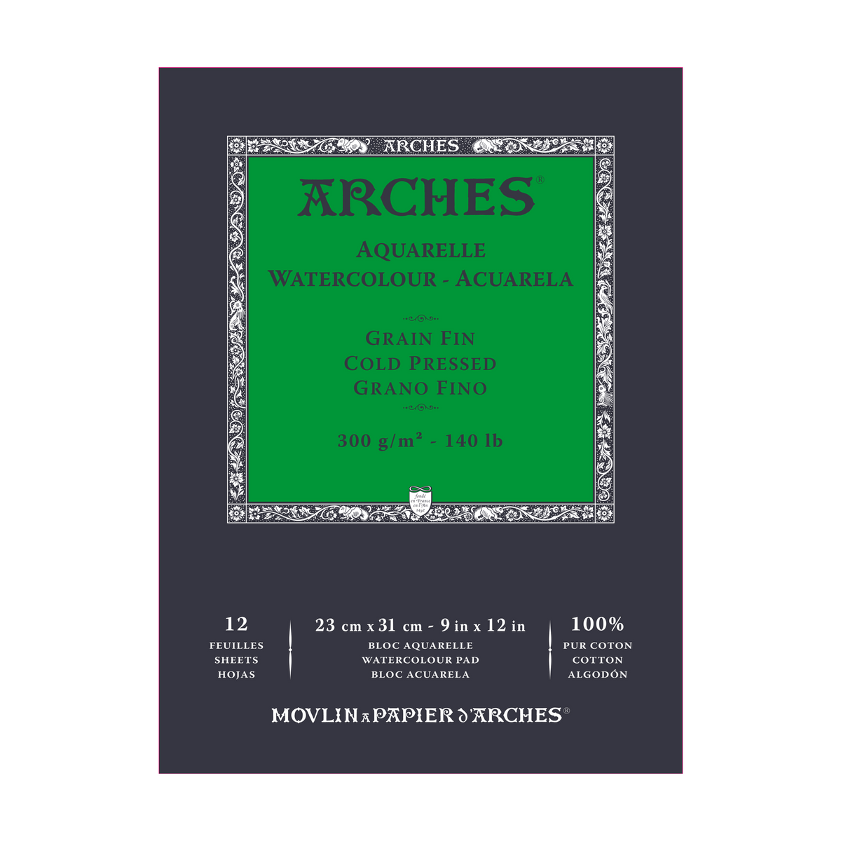 Aquarelblok Arches Aquarelle koudgeperst 300 g/m², 12 vel, A5–A3