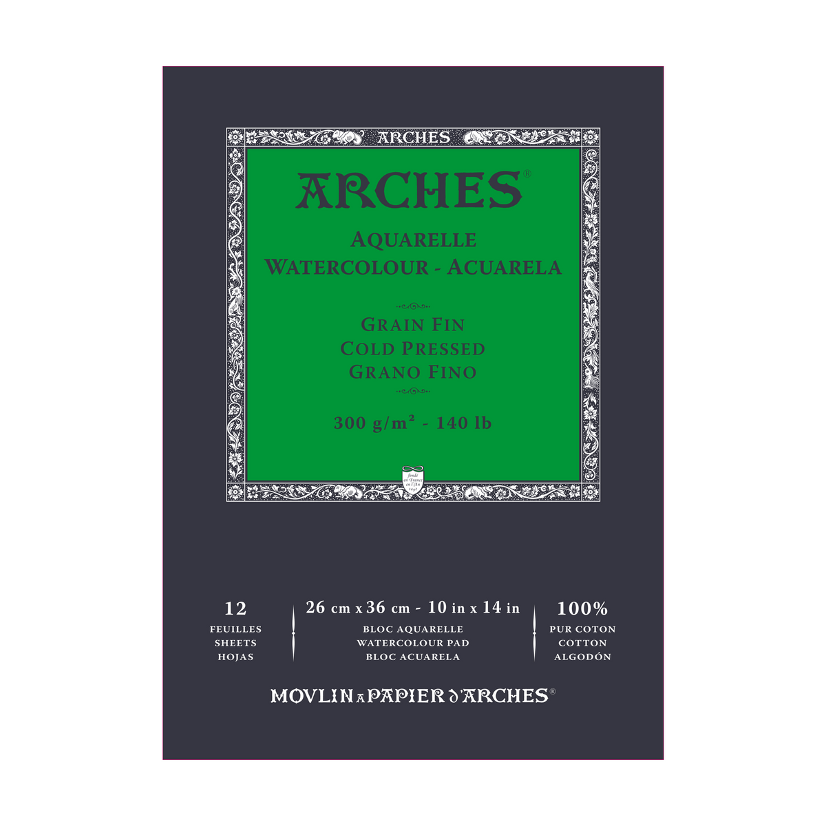 Aquarelblok Arches Aquarelle koudgeperst 300 g/m², 12 vel, A5–A3