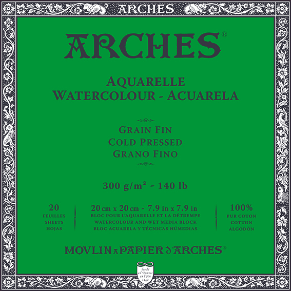 Aquarelblok Arches Aquarelle koudgeperst 300 g/m², 20 vel