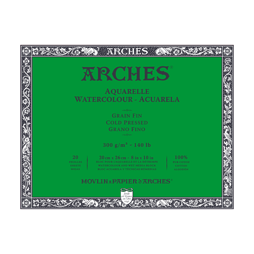 Aquarelblok Arches Aquarelle koudgeperst 300 g/m², 20 vel