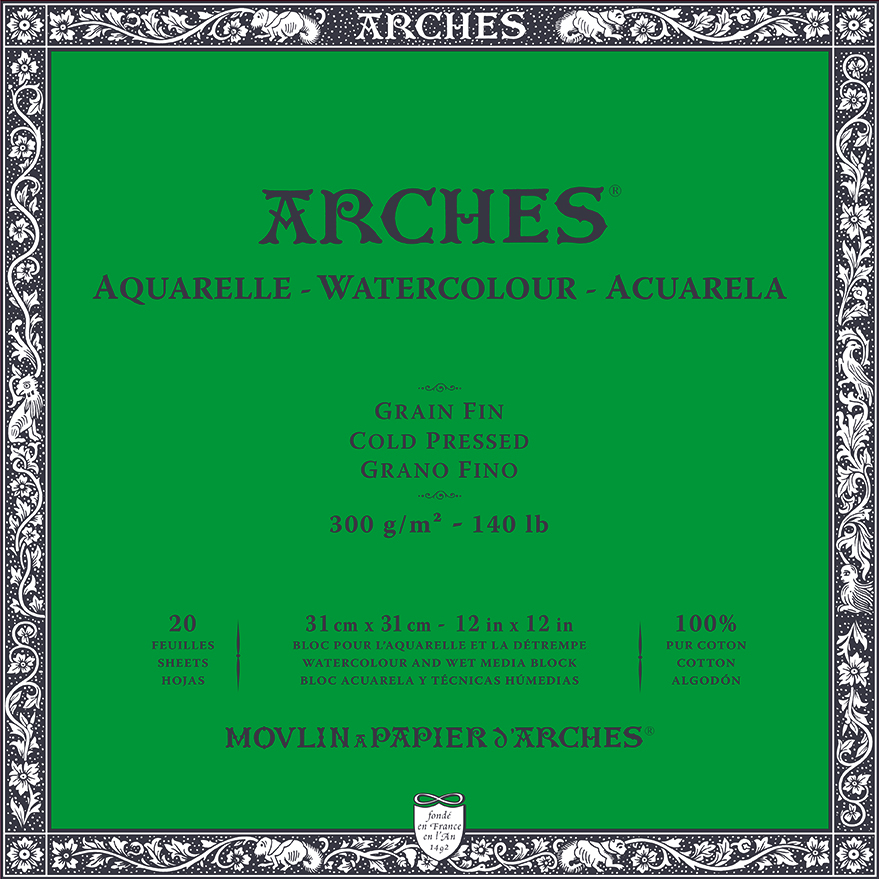 Aquarelblok Arches Aquarelle koudgeperst 300 g/m², 20 vel