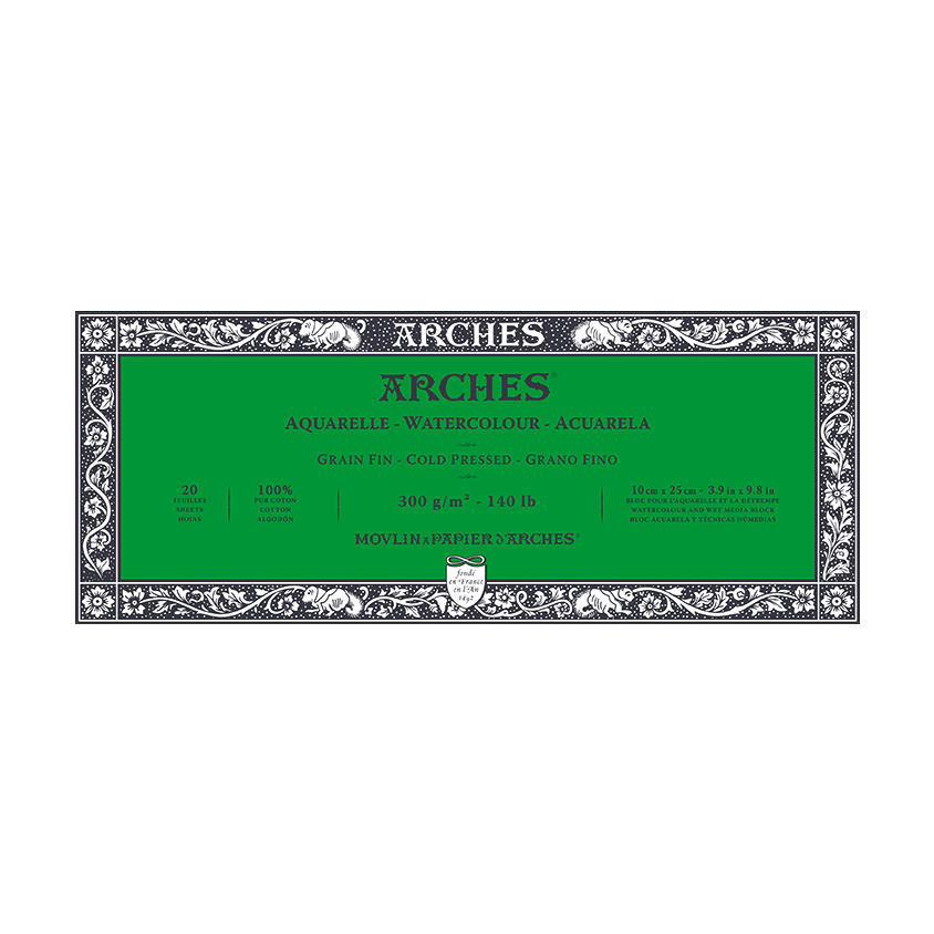Aquarelblok Arches Aquarelle koudgeperst 300 g/m², 20 vel