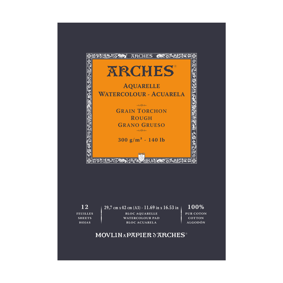 Aquarelblok Arches Aquarelle Rough 300 g/m², 12 vel