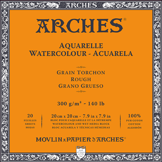 Aquarelblok Arches Aquarelle Rough 300 g/m², 20 vel