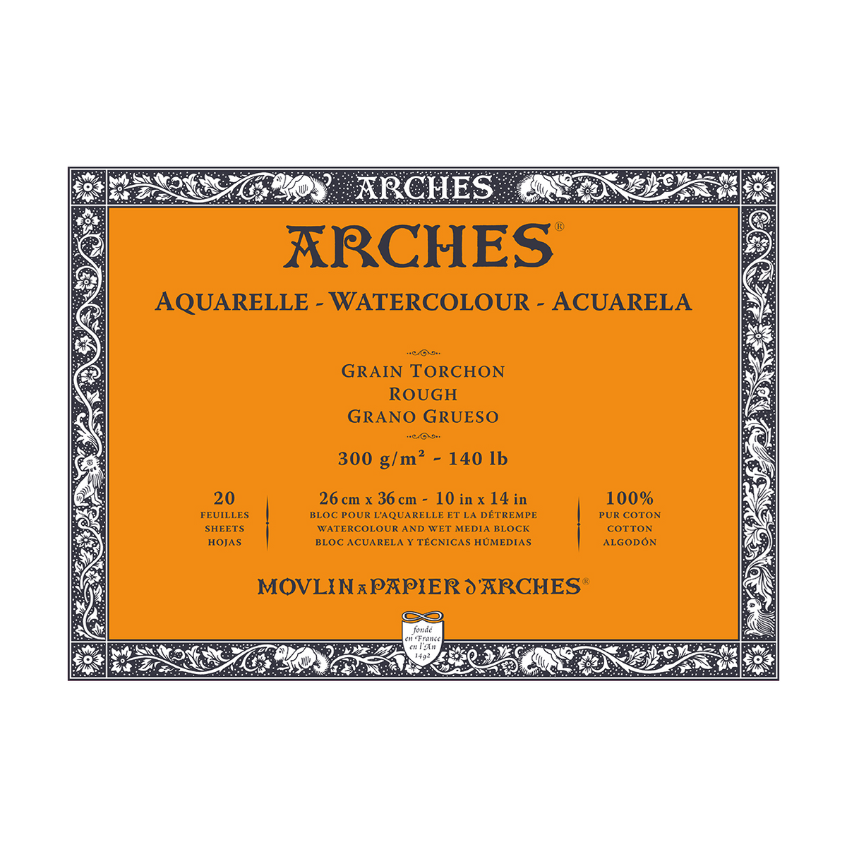 Aquarelblok Arches Aquarelle Rough 300 g/m², 20 vel