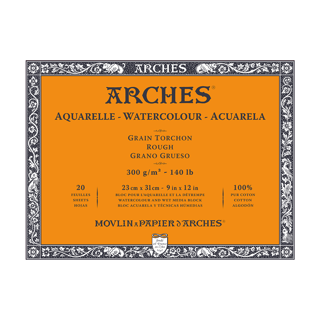 Aquarelblok Arches Aquarelle Rough 300 g/m², 20 vel