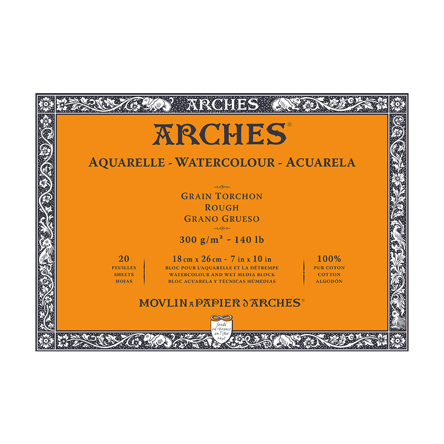 Aquarelblok Arches Aquarelle Rough 300 g/m², 20 vel