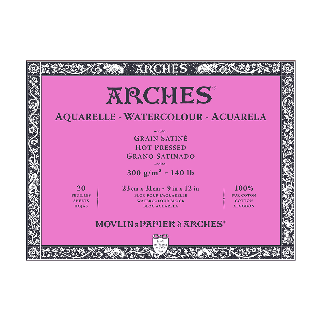 Aquarelblok Arches Aquarelle warmgeperst (HP) 300 g/m², 20 vel