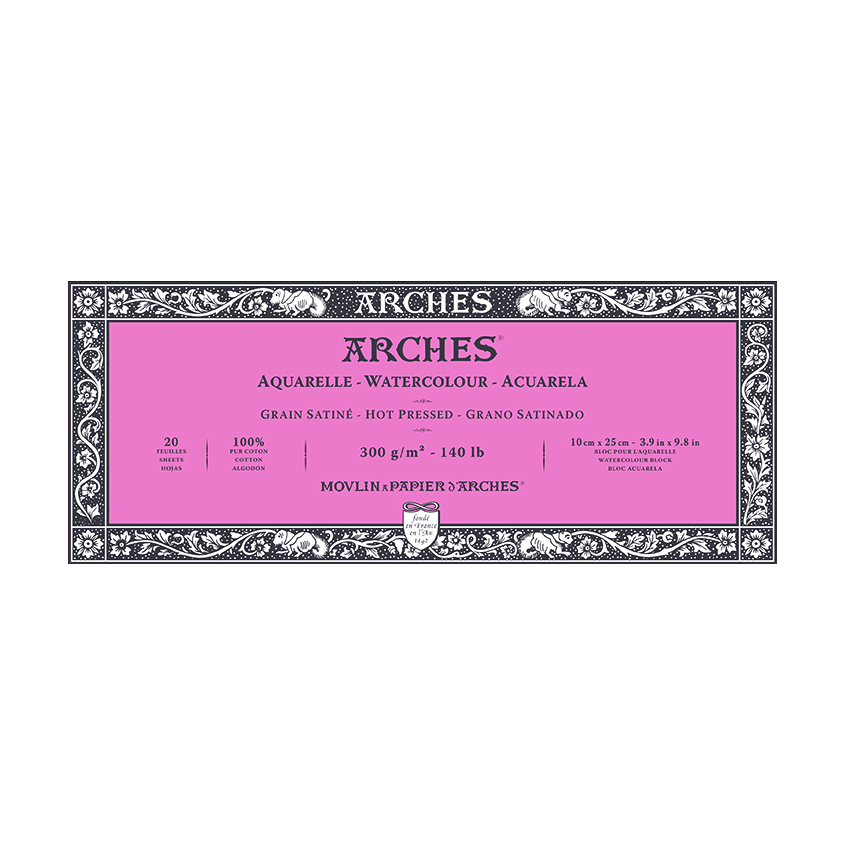 Aquarelblok Arches Aquarelle warmgeperst (HP) 300 g/m², 20 vel