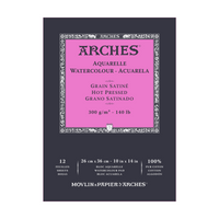 Aquarelblok Arches warmgeperst (HP) 300 g/m², 12 vel, A5–A3