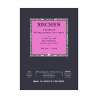 Aquarelblok Arches warmgeperst (HP) 300 g/m², 12 vel, A5–A3