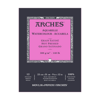Aquarelblok Arches warmgeperst (HP) 300 g/m², 12 vel, A5–A3