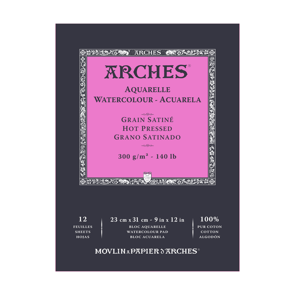 Aquarelblok Arches warmgeperst (HP) 300 g/m², 12 vel, A5–A3