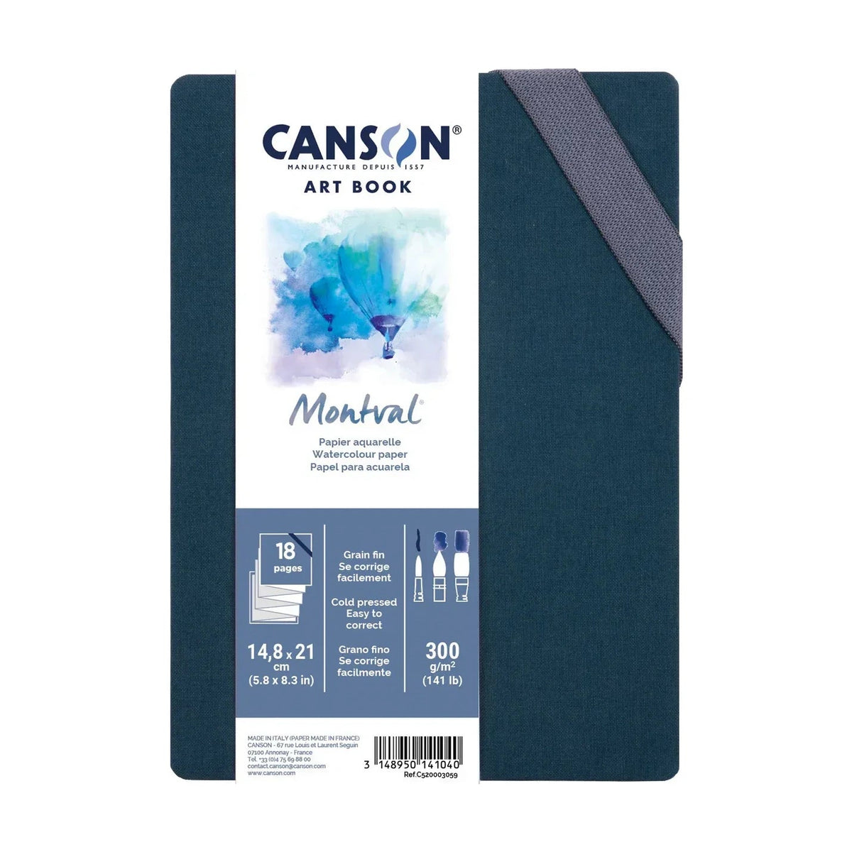 Aquarelschetsboek Canson Montval leporello A5 – 300 g/m², 18 vellen